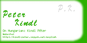 peter kindl business card