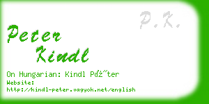 peter kindl business card